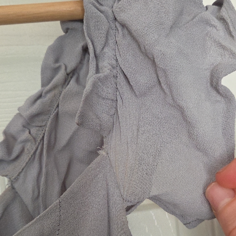 Reformation Lavender Gray Maxi Dress with Ruffled Straps - Picture 6 of 9